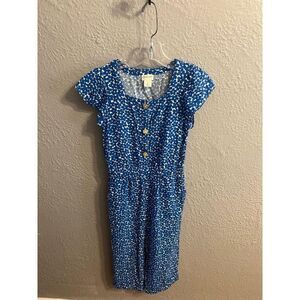 Girls blue white floral‎ crew cuts one piece size 5